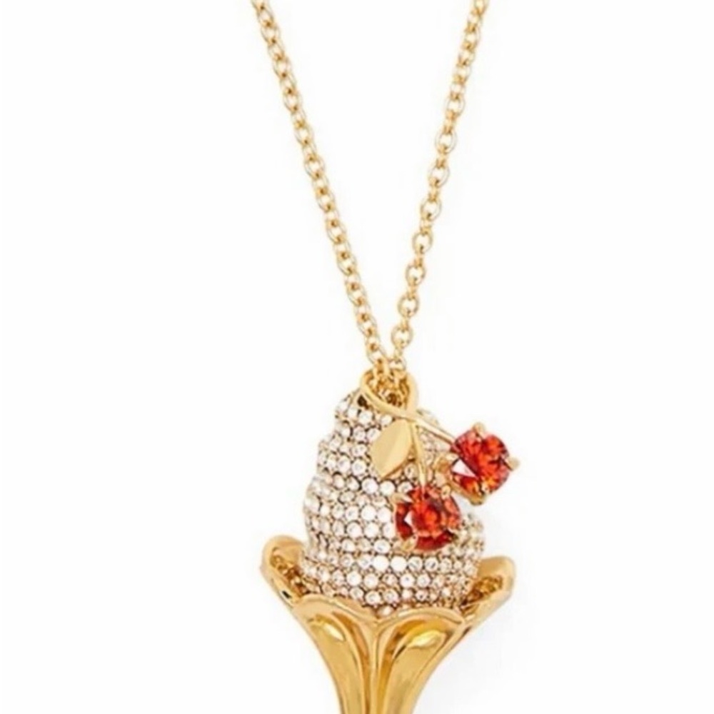 NWT kate spade Gold Necklace with Red and White Accents - Picture 4 of 8